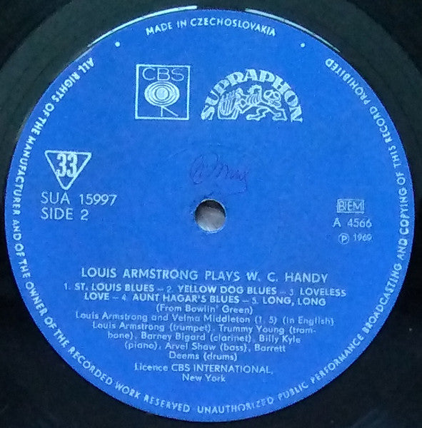 Louis Armstrong : Louis Armstrong Plays W. C. Handy (LP, Mono, RE)