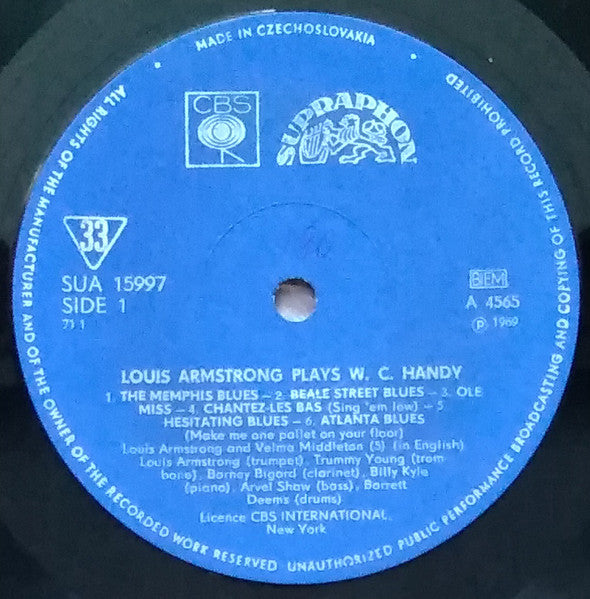 Louis Armstrong : Louis Armstrong Plays W. C. Handy (LP, Mono, RE)