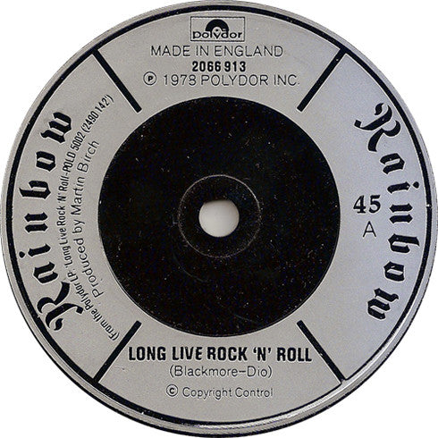 Rainbow : Long Live Rock 'N' Roll (7", Single, Sil)