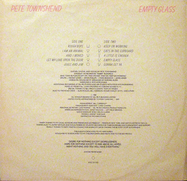 Pete Townshend : Empty Glass (LP, Album)