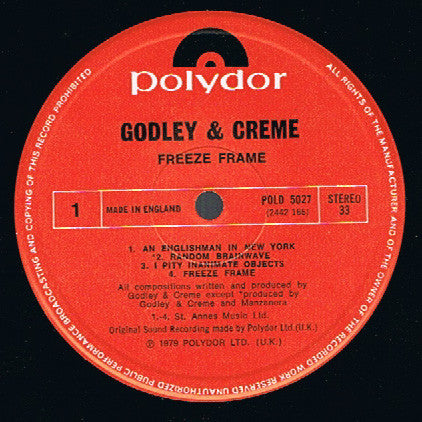 Godley & Creme : Freeze Frame (LP, Album)