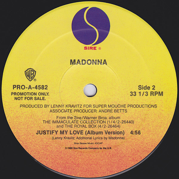 Madonna : Justify My Love (12", Promo)