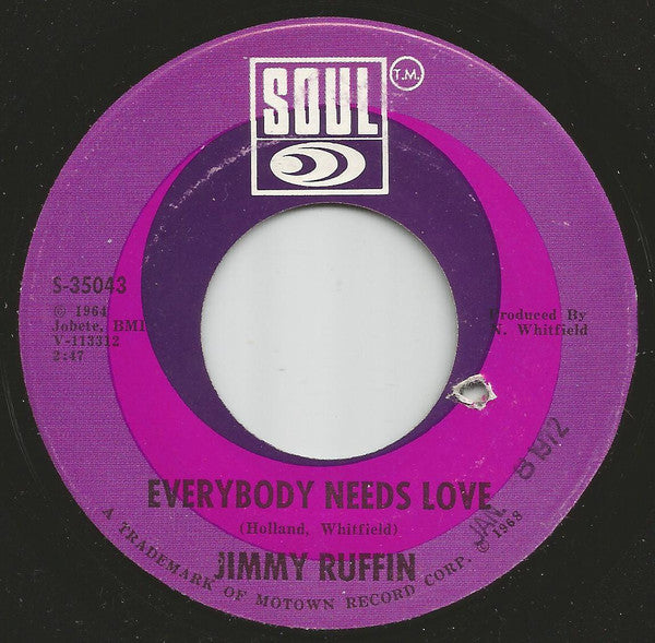 Jimmy Ruffin : I'll Say Forever My Love (7", Single, Mono)