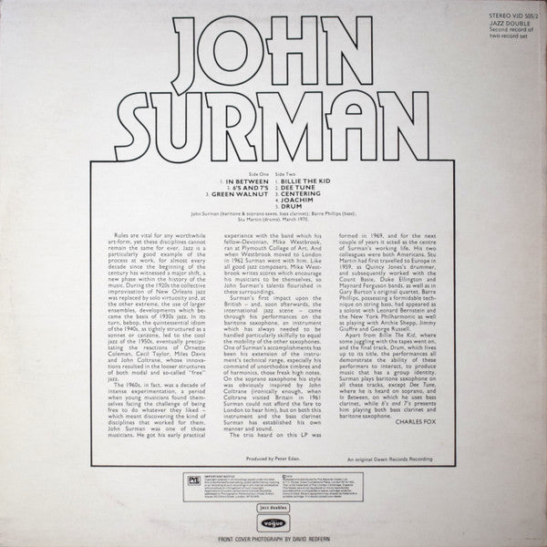 John Surman : John Surman (LP, Album, RE)