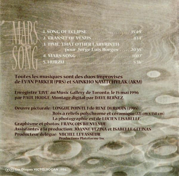 Evan Parker, Sainkho Namtchylak* : Mars Song (CD, Album)