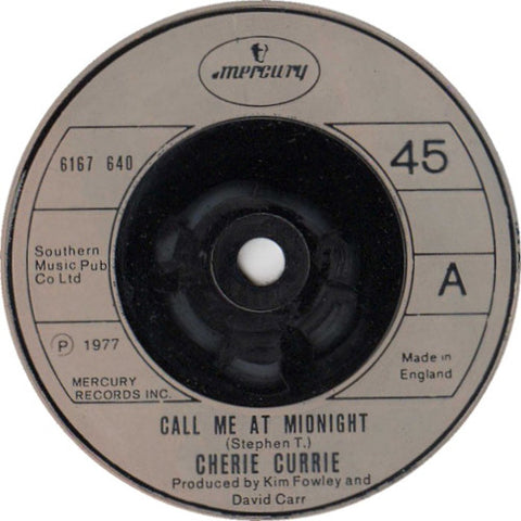 Cherie Currie : Call Me At Midnight (7", Single)