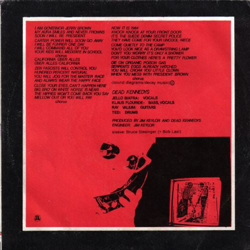 Dead Kennedys : California Über Alles (7", Single, Pap)