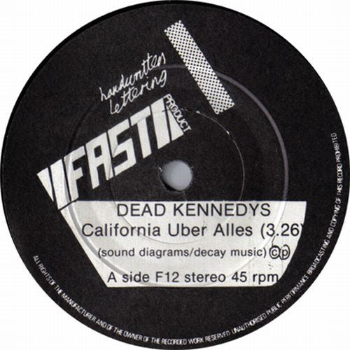 Dead Kennedys : California Über Alles (7", Single, Pap)