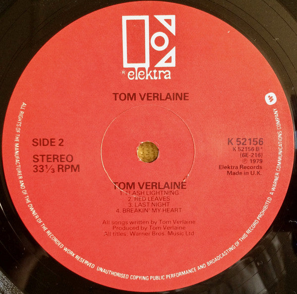 Tom Verlaine : Tom Verlaine (LP, Album)