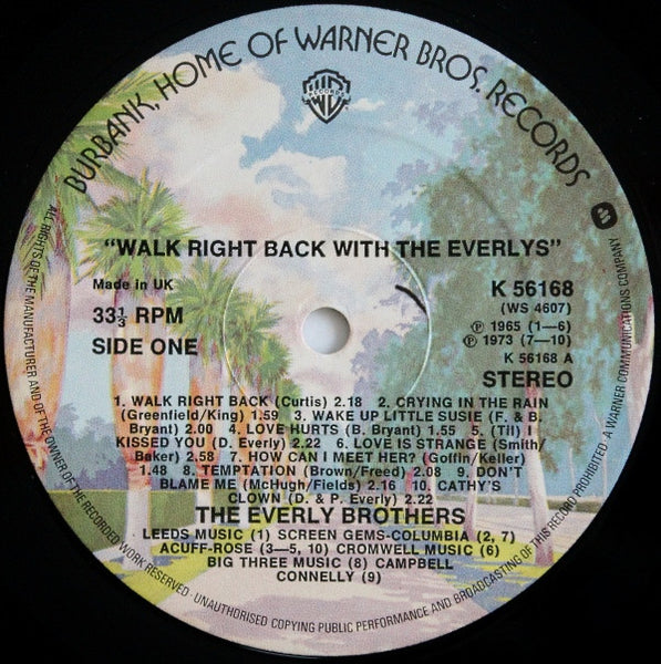 The Everly Brothers* : Walk Right Back With The Everlys (20 Golden Hits) (LP, Comp)