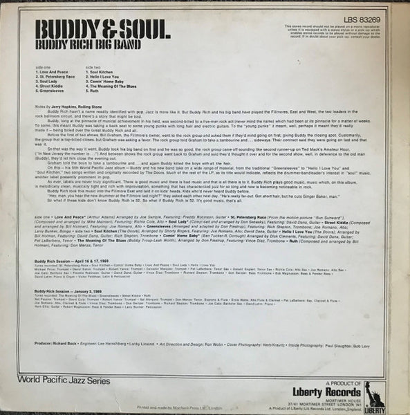 Buddy Rich Big Band : Buddy & Soul (LP, Album)