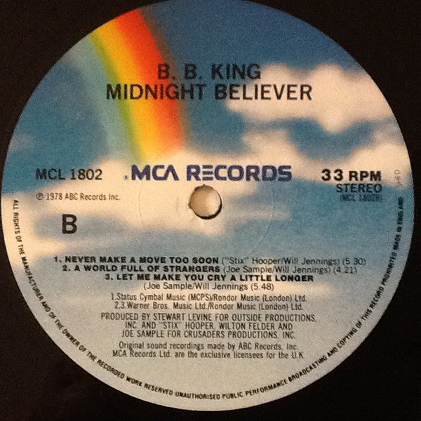 B.B. King : Midnight Believer (LP, Album, RE)