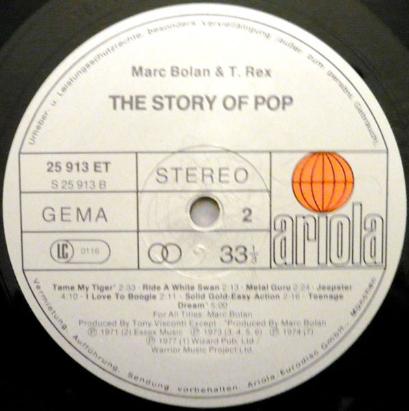 Marc Bolan & T. Rex : The Story Of Pop: Marc Bolan & T. Rex (LP, Comp)