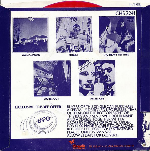 UFO (5) : Only You Can Rock Me / Cherry / Rock Bottom (7", Single, Ltd, Red)