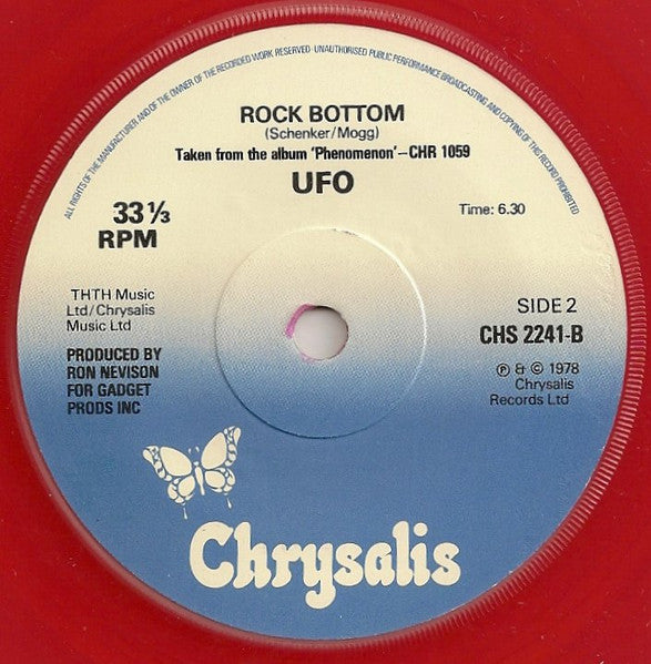 UFO (5) : Only You Can Rock Me / Cherry / Rock Bottom (7", Single, Ltd, Red)