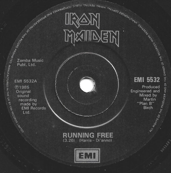 Iron Maiden : Running Free (7", Single, Pos)