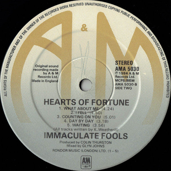 Immaculate Fools : Hearts Of Fortune (LP, Album)