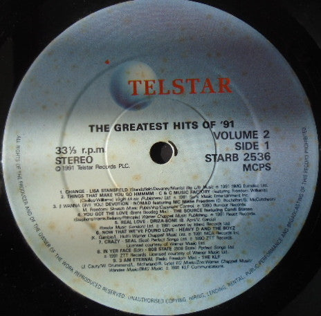 Various : The Greatest Hits Of 91 Volume Two (LP, Comp)