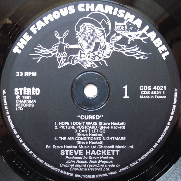 Steve Hackett : Cured (LP, Album)