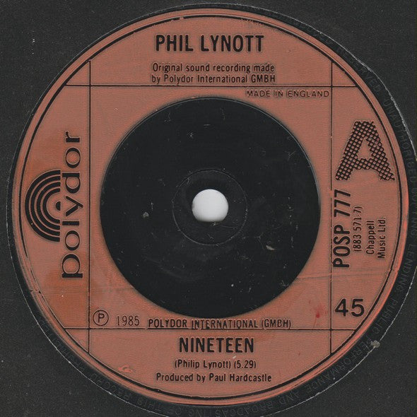 Phil Lynott : Nineteen (7", Single, Red)