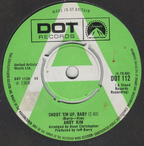 Andy Kim : Shoot'em Up, Baby (7", Promo)