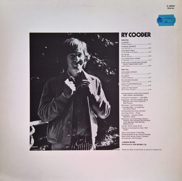 Ry Cooder : Ry Cooder (LP, Album, RE)