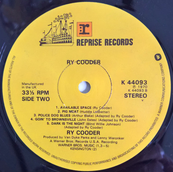 Ry Cooder : Ry Cooder (LP, Album, RE)