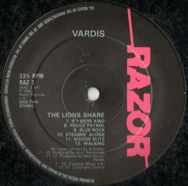 Vardis : The Lions Share (LP, Comp)