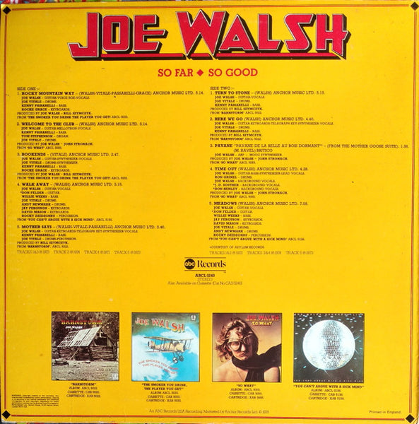 Joe Walsh : So Far So Good (LP, Comp)