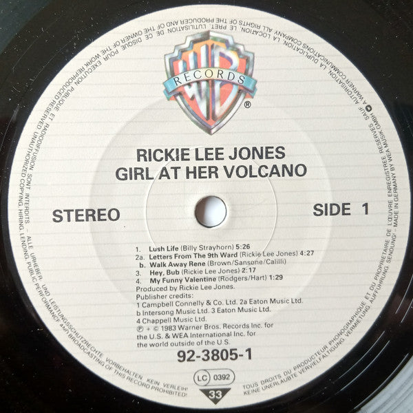 Rickie Lee Jones : Girl At Her Volcano (10", Album, EP)