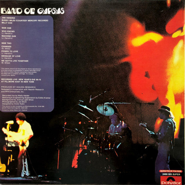 Hendrix* : Band Of Gypsys (LP, Album, RE)