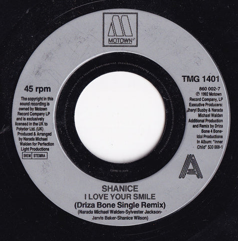 Shanice : I Love Your Smile (7", Single, Lar)