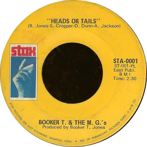 Booker T. & The M. G.'s* : Heads Or Tails (7", Single, PL )