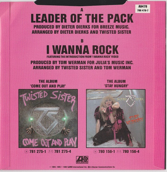 Twisted Sister : Leader Of The Pack (7", Single)