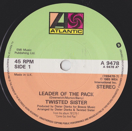 Twisted Sister : Leader Of The Pack (7", Single)