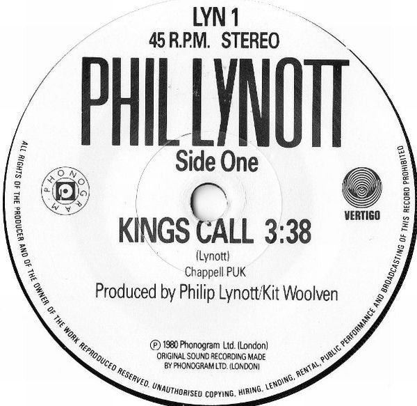 Phil Lynott : King's Call (7", Single, RE)