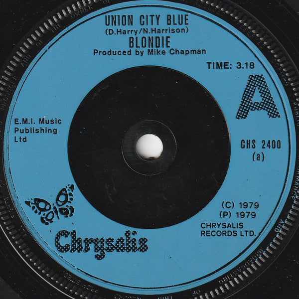 Blondie : Union City Blue (7", Single, Blu)