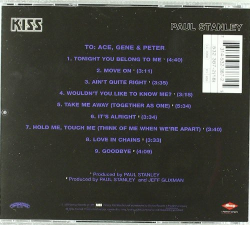 Kiss, Paul Stanley : Paul Stanley (CD, Album, RE, RM)