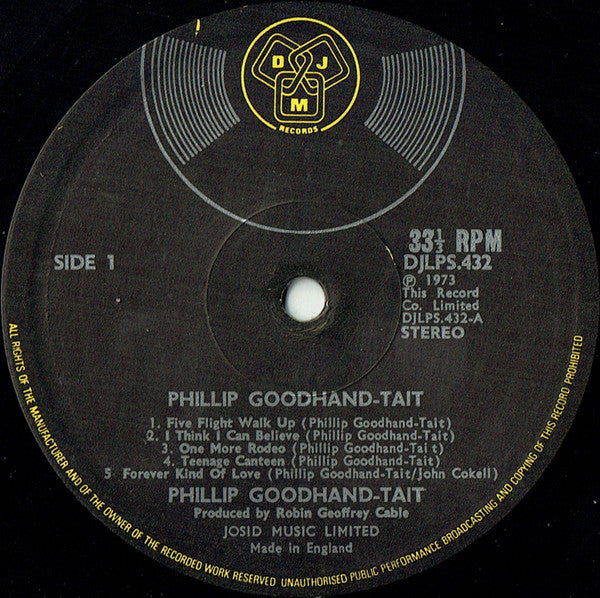 Phillip Goodhand-Tait : Phillip Goodhand-Tait (LP, Album, Gat)