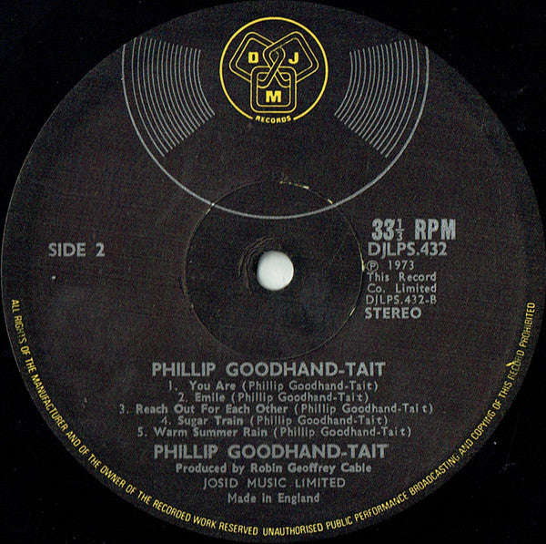 Phillip Goodhand-Tait : Phillip Goodhand-Tait (LP, Album, Gat)