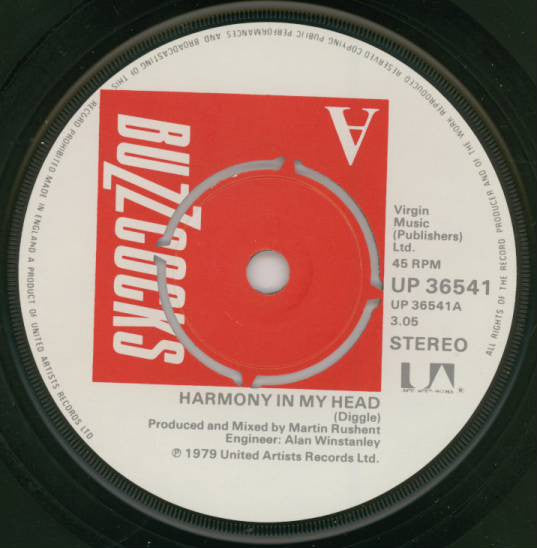 Buzzcocks : Harmony In My Head (7", Single, Red)