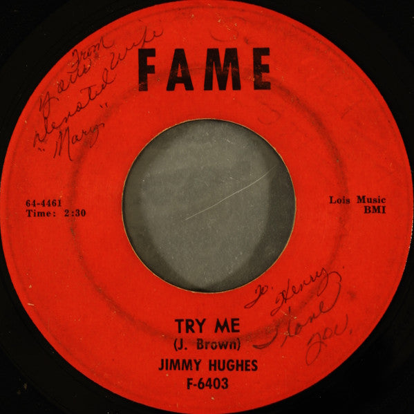 Jimmy Hughes : Try Me (7", Mono)