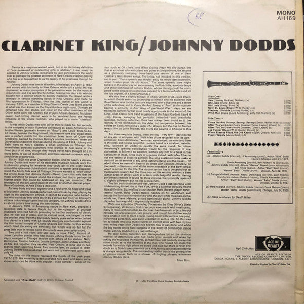 Johnny Dodds : Clarinet King (LP, Comp)