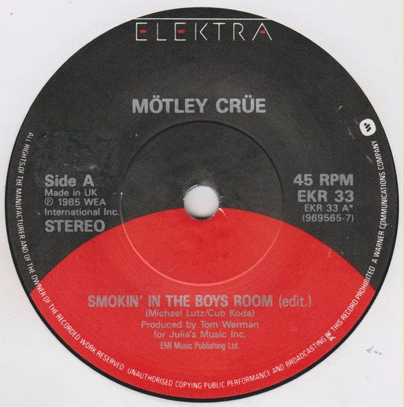 Mötley Crüe : Smokin' In The Boys Room / Home Sweet Home (Remix) (7", Single)