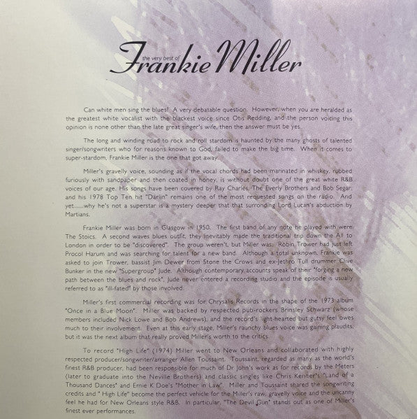 Frankie Miller : The Very Best Of (CD, Comp)