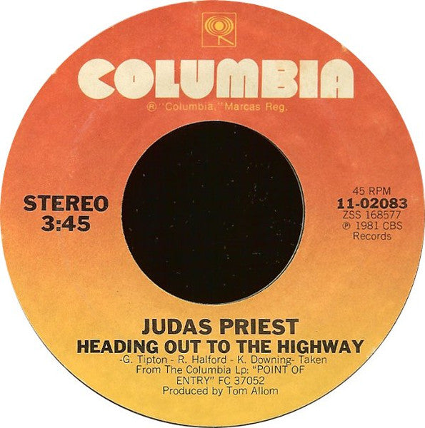 Judas Priest : Heading Out To The Highway (7", EP)