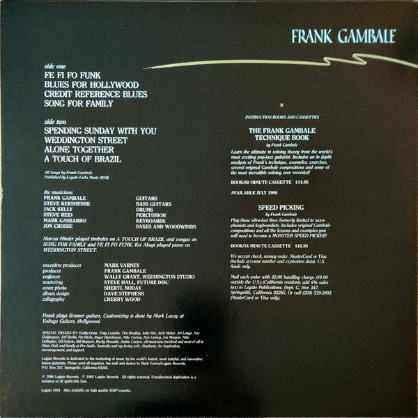 Frank Gambale : Brave New Guitar (LP, Album)