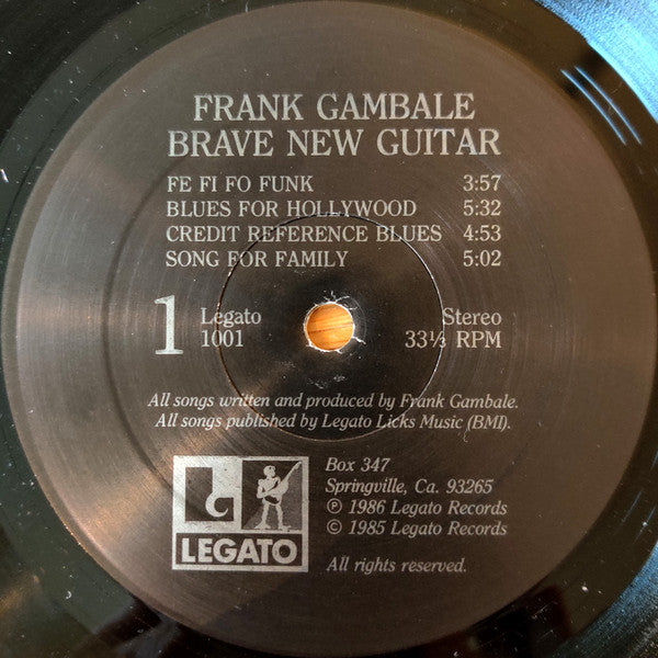 Frank Gambale : Brave New Guitar (LP, Album)