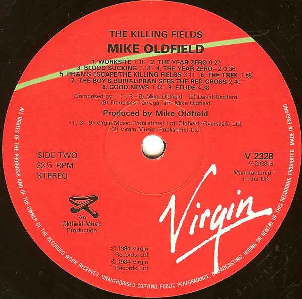 Mike Oldfield : The Killing Fields (Original Film Soundtrack) (LP, Album)