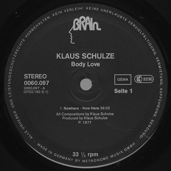 Klaus Schulze : Body Love Vol.2 (LP, Album, RE, Bla)